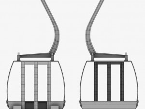 ski lift station gondola cable car 3D Model