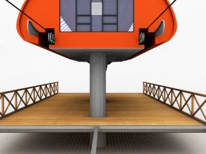 滑雪缆车站 3D 模型