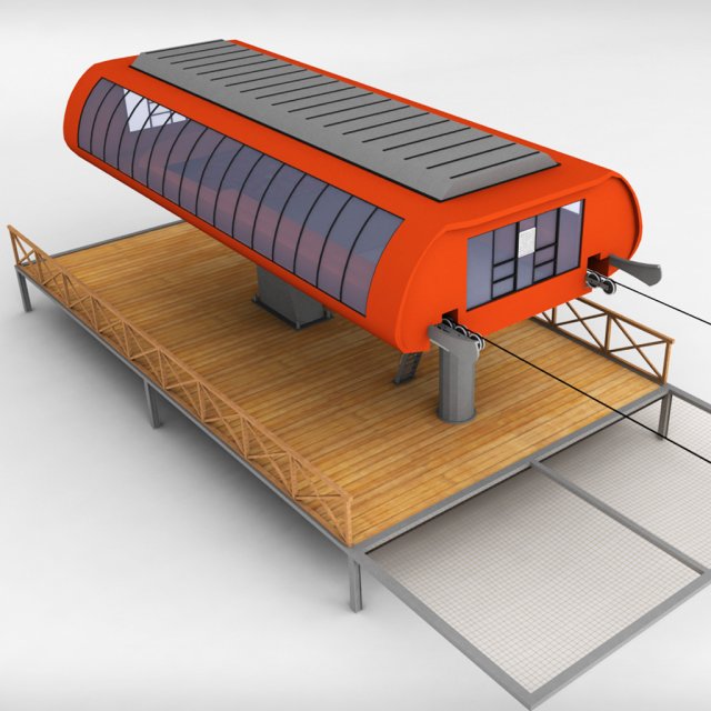 ski lift station 3D Model .c4d .max .obj .3ds .fbx .stl .blend 