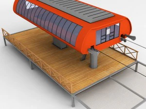 station des remont&eacute;es m&eacute;caniques Modèle 3D