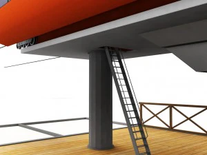 滑雪缆车站 3D 模型