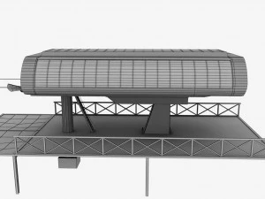 滑雪缆车站 3D 模型