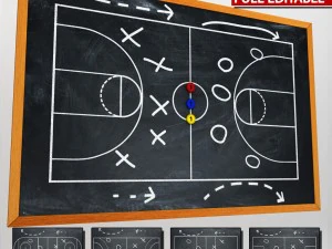 运动黑板战术低聚 3D 模型