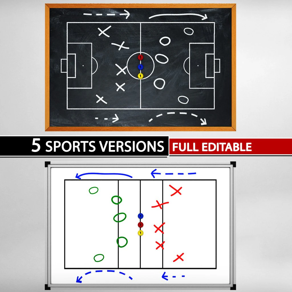 tactical board sport low poly pack 3D Model .c4d .max .obj .3ds .fbx .stl .blend 