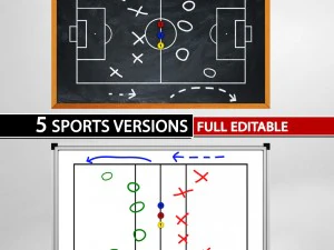 paket olahraga papan taktis poli rendah Model 3D