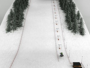 ski slope lift mountain pack Modèle 3D