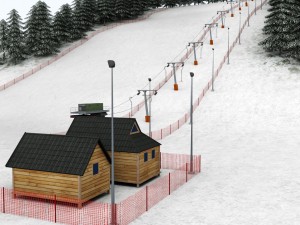 ski slope lift mountain pack Modèle 3D