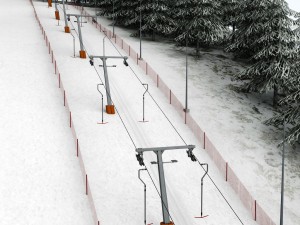 ski slope lift mountain pack Modèle 3D
