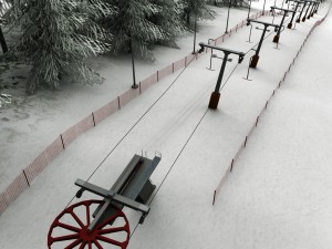 ski slope lift mountain pack Modèle 3D