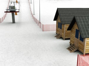 ski slope lift mountain pack Modèle 3D