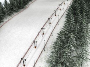 ski slope lift mountain pack Modèle 3D