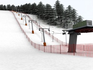 ski slope lift mountain pack Modèle 3D