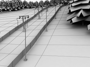 ski slope lift mountain pack Modèle 3D
