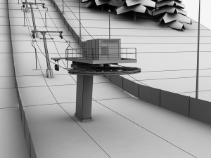 ski slope lift mountain pack Modèle 3D