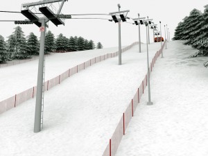 ski slope gondola mountain large pack Model 3D