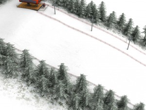ski slope gondola mountain large pack Model 3D