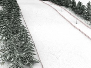 ski slope gondola mountain large pack Model 3D