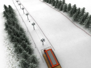 ski slope gondola mountain large pack Model 3D