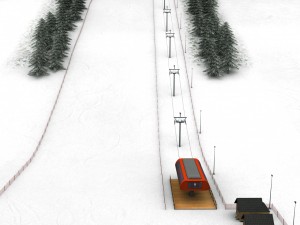 ski slope gondola mountain large pack Model 3D