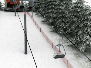 ski slope gondola mountain large pack Model 3D