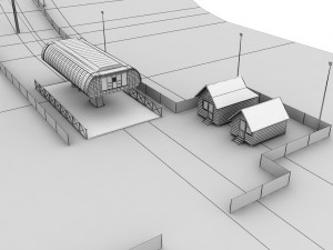 ski slope gondola mountain large pack Model 3D