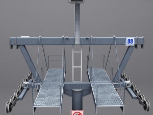 ski slope gondola mountain large pack Model 3D