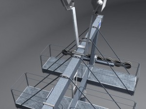 ski slope gondola mountain large pack Model 3D