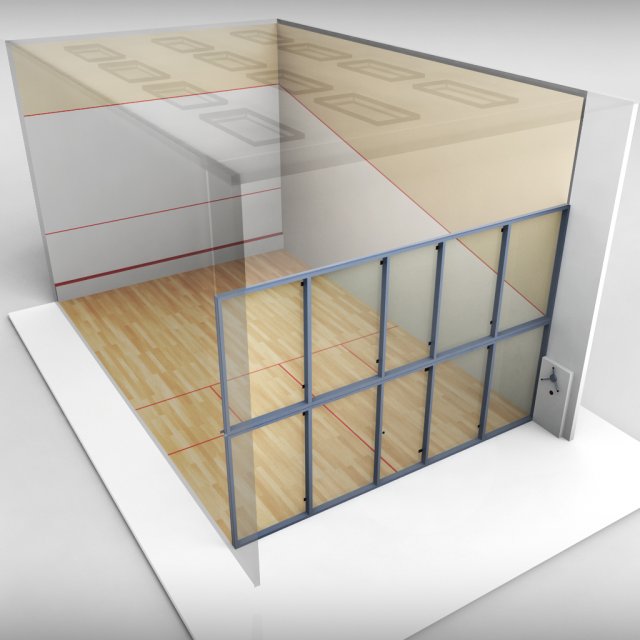 squash sport tennis court low poly 3D Model .c4d .max .obj .3ds .fbx .stl .blend