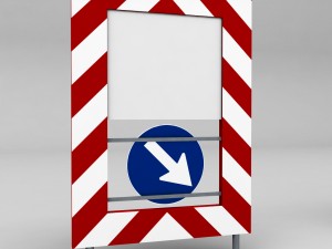 sign accident street lamp low poly Modelo 3D