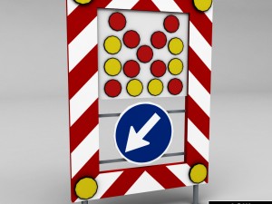 sign accident street lamp low poly Modelo 3D
