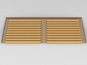 stadium seating wooden tribune low poly 3D Model
