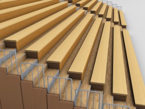 stadium seating wooden tribune low poly 3D Model