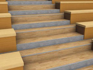 stadium seating wooden tribune low poly 3D Model