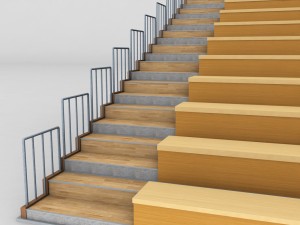 stadium seating wooden tribune low poly 3D Model