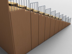 stadium seating wooden tribune low poly 3D Model