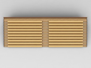 stadium seating wooden tribune low poly 3D Model