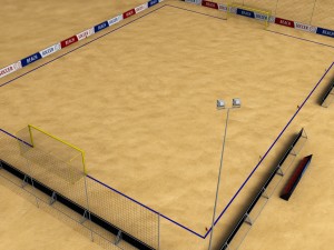 beach soccer stadium field low poly 3D Model