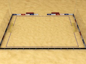 beach soccer stadium field low poly 3D Model
