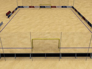 beach soccer stadium field low poly Model 3D