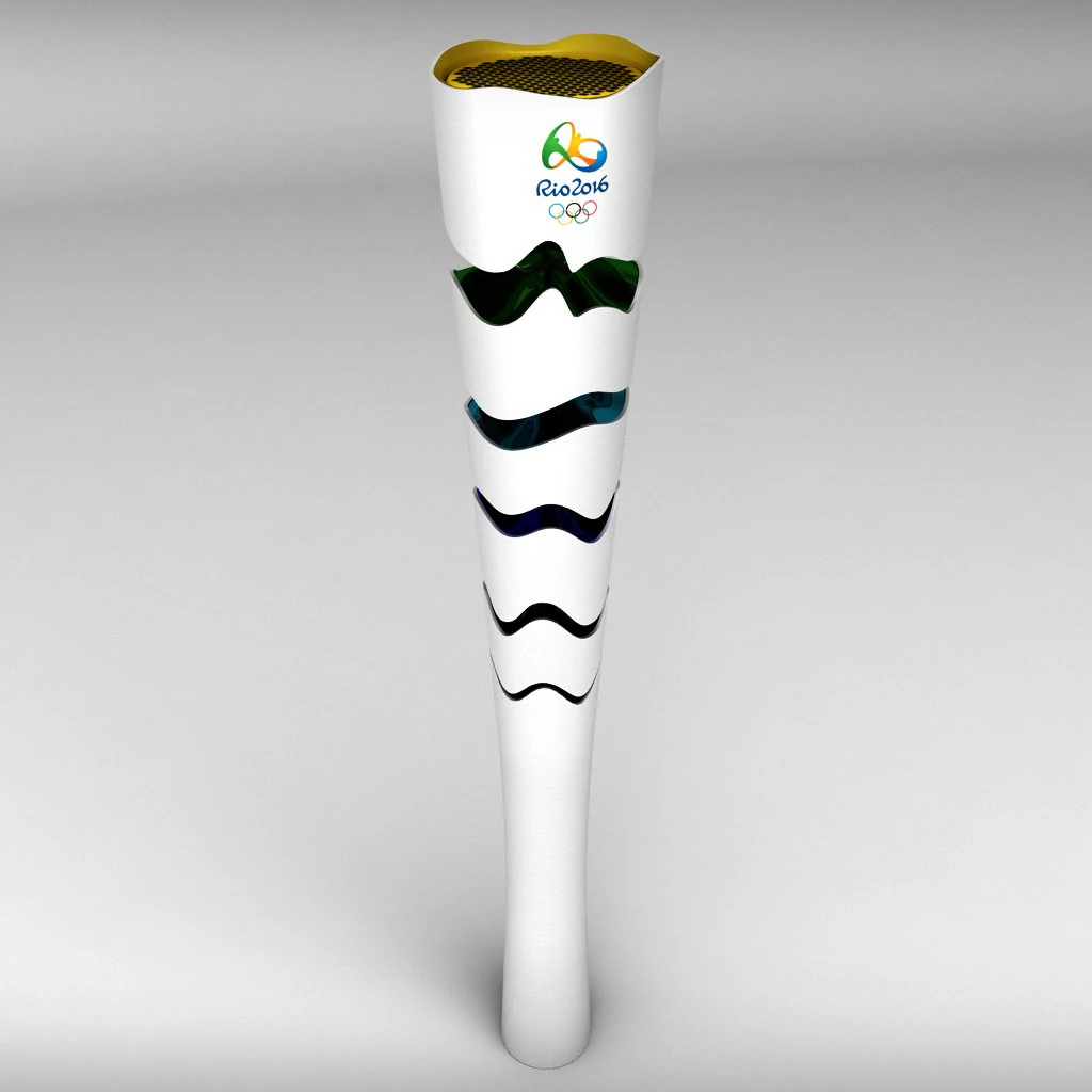 Rio 2016 olympic games torch low poly 3D Model .c4d .max .obj .3ds .fbx .stl .blend