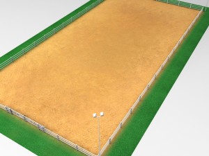 horse jump riding arena low poly 3D Model