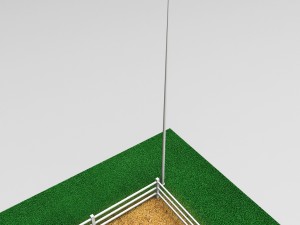 horse jump riding arena low poly 3D Model