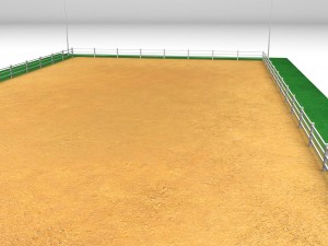 horse jump riding arena low poly 3D Model