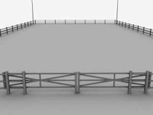 horse jump riding arena low poly 3D Model