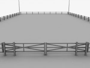horse jump riding arena low poly 3D Model