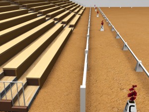 horse jump riding arena tribune low poly 3D Model