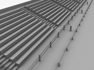 horse jump riding arena tribune low poly 3D Model