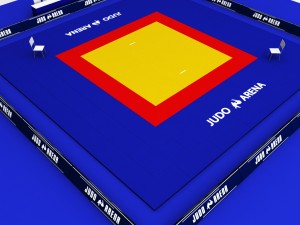 judo tatami sport arena low poly Modelo 3D