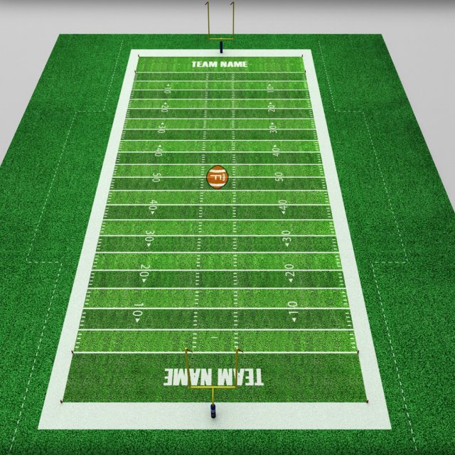 football american stadium field low poly Modello 3D .c4d .max .obj .3ds .fbx .stl .blend 