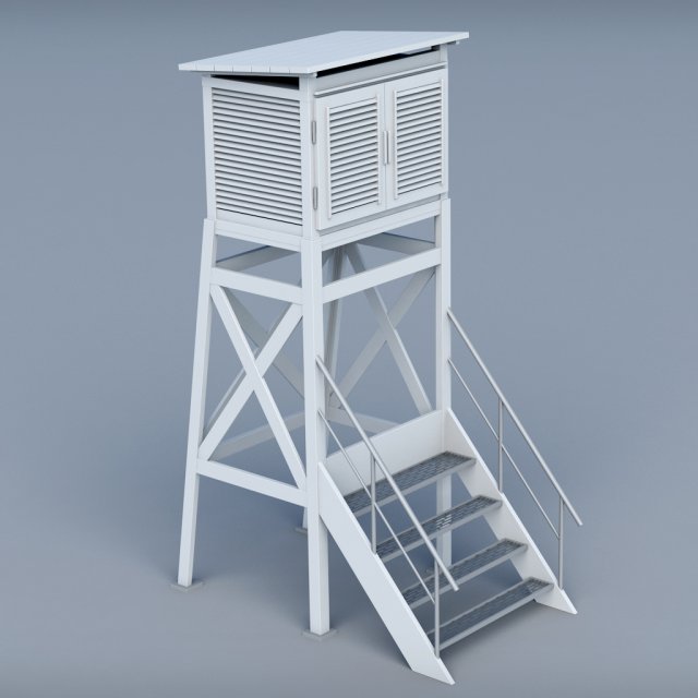 weather meteo station building low poly 3D Model .c4d .max .obj .3ds .fbx .stl .blend